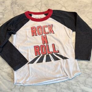 Chaser 6T Kids Rock N Roll Raglan Tee - Red, charcoal & White
